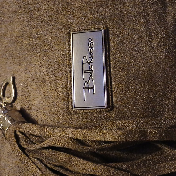 Bella Russo Brown Faux Suede Slouched Purse Green - Picture 2 of 7